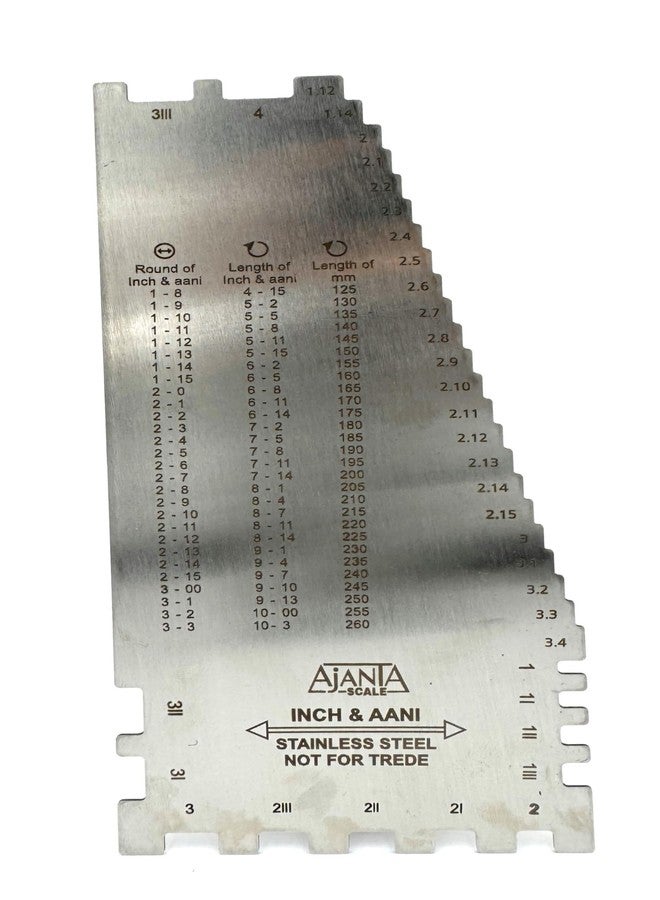 Aone Ajanta Bangle & Bracelet Big Scale Gauge in Inch, Aani & Metric for Measuring Sizes of Bangles & Bracelets for Showroom, Workshop, Goldsmith, Jewellery Making & Repair, Hobby Crafts DIY - Image 1